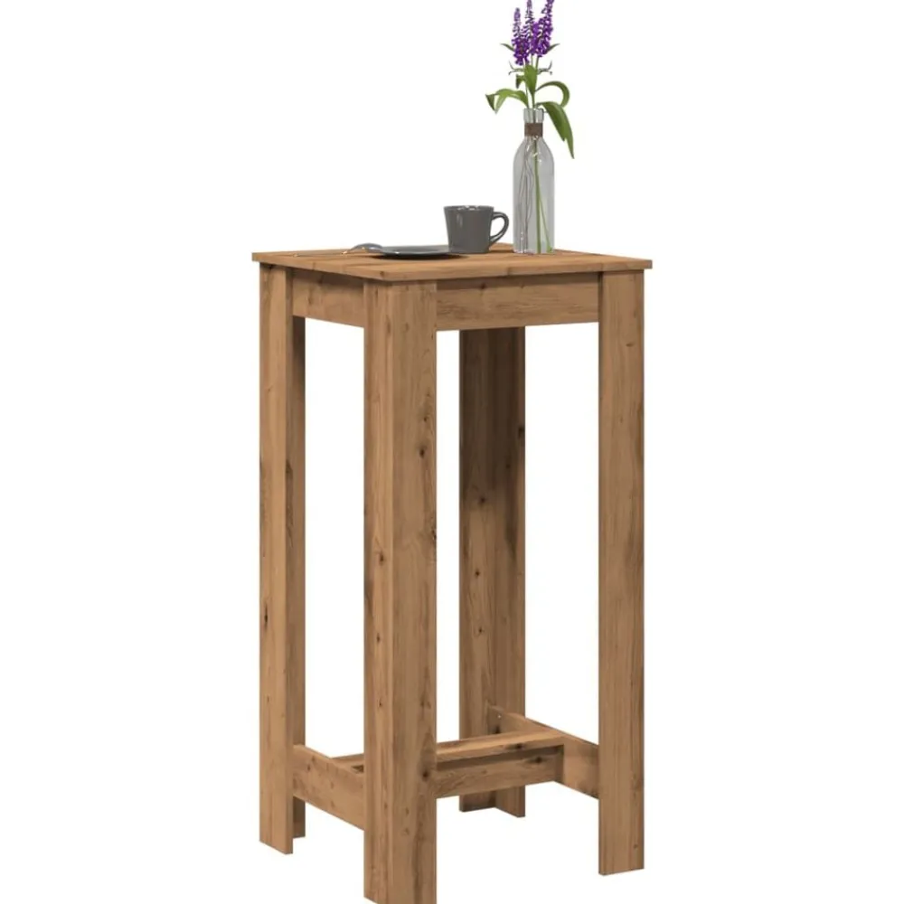 vidaXL Mesas-Mesa alta de bar madera ingeniería roble artisian 51x50x103,5cm