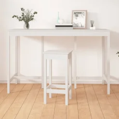 vidaXL Mesas-Mesa alta de bar madera maciza de pino 180x80x110 cm