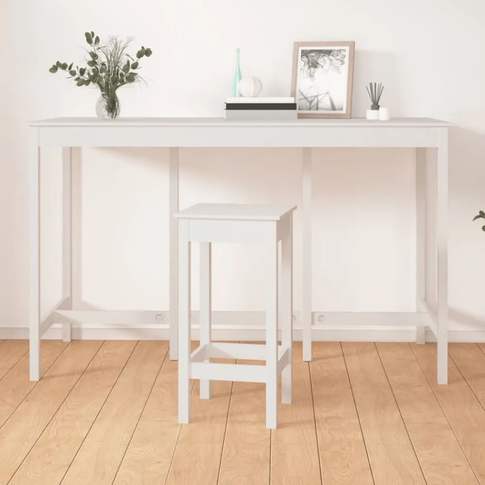 vidaXL Mesas-Mesa alta de bar madera maciza de pino 180x80x110 cm