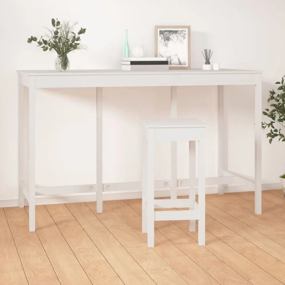 vidaXL Mesas-Mesa alta de bar madera maciza de pino 180x80x110 cm