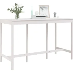 vidaXL Mesas-Mesa alta de bar madera maciza de pino 180x80x110 cm