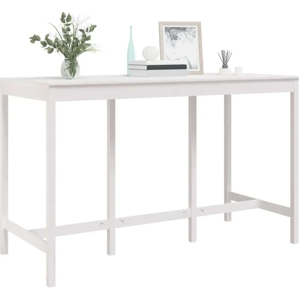 vidaXL Mesas-Mesa alta de bar madera maciza de pino 180x80x110 cm
