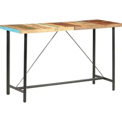 vidaXL Mesa alta de cocina de madera maciza reciclada 180x70x107 cm Marrón