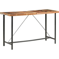 vidaXL Mesa alta de cocina de madera maciza reciclada 180x70x107 cm Marrón