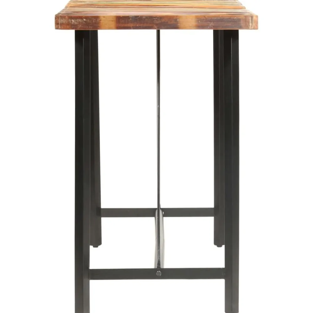 vidaXL Mesa alta de cocina de madera maciza reciclada 180x70x107 cm Marrón