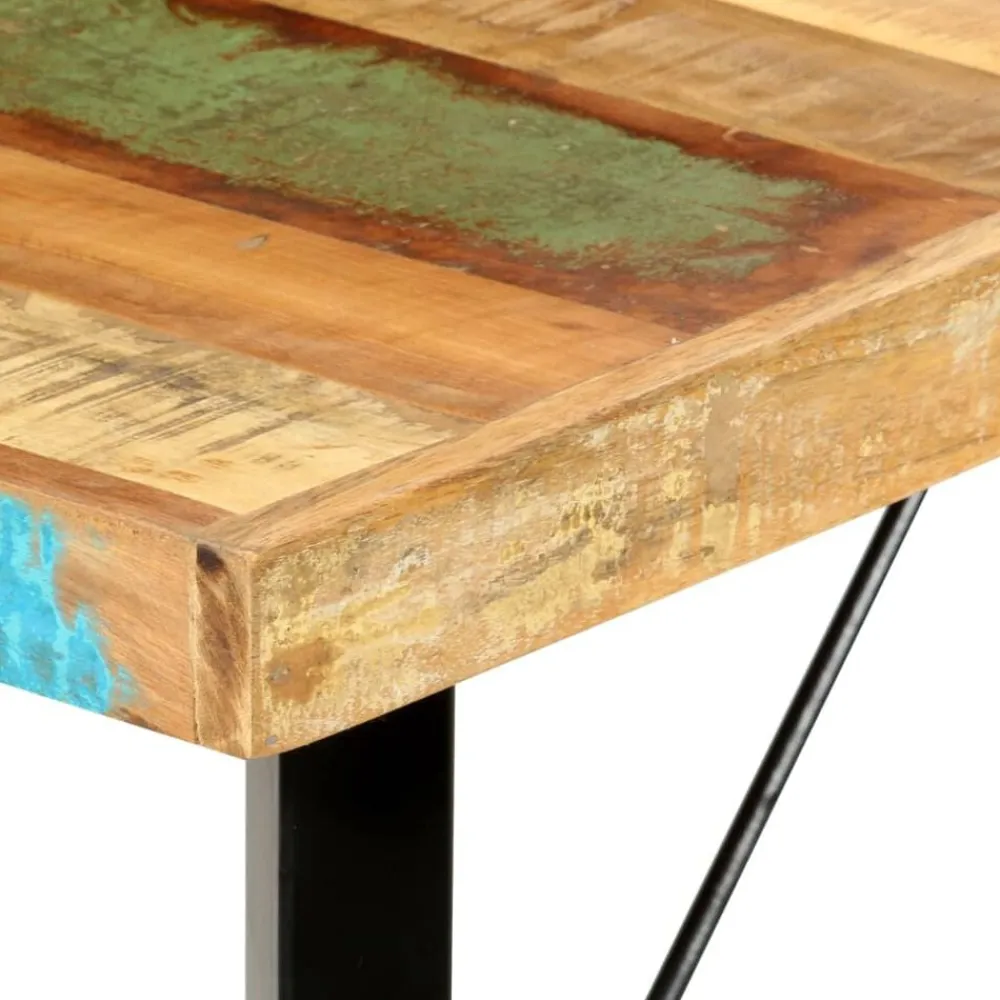 vidaXL Mesa alta de cocina de madera maciza reciclada 180x70x107 cm Marrón