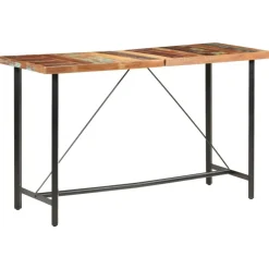vidaXL Mesa alta de cocina de madera maciza reciclada 180x70x107 cm Marrón