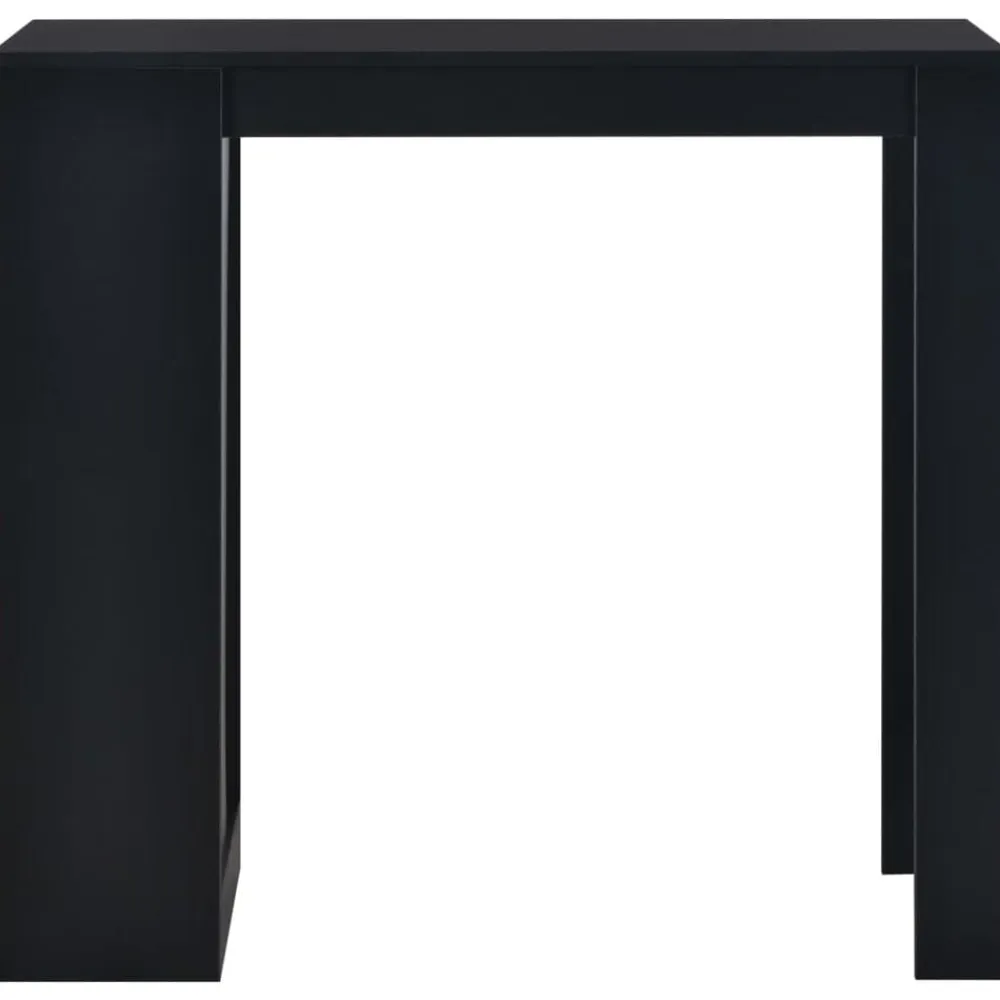 vidaXL Mesas-Mesa alta de cocina con estantería negra 110x50x103 cm