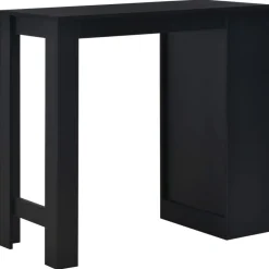 vidaXL Mesas-Mesa alta de cocina con estantería negra 110x50x103 cm