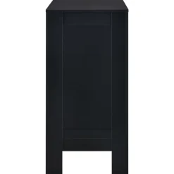 vidaXL Mesas-Mesa alta de cocina con estantería negra 110x50x103 cm