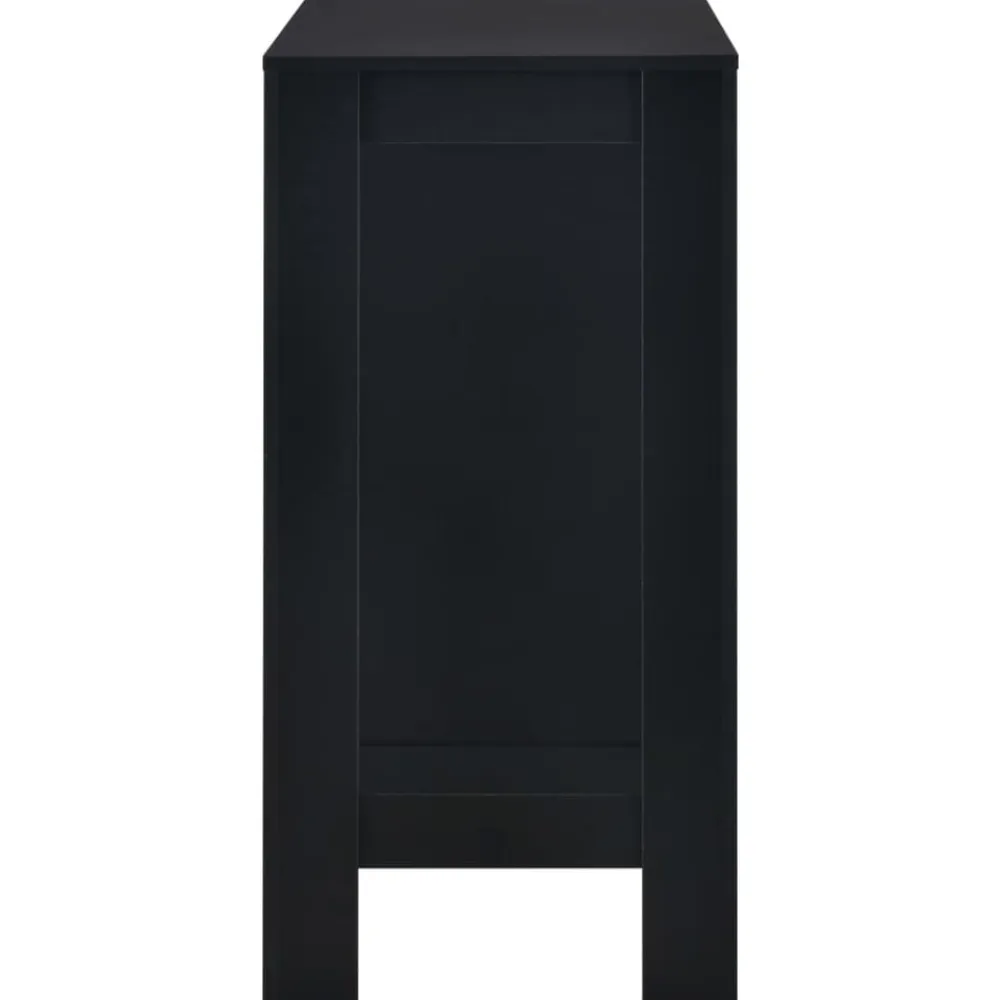 vidaXL Mesas-Mesa alta de cocina con estantería negra 110x50x103 cm