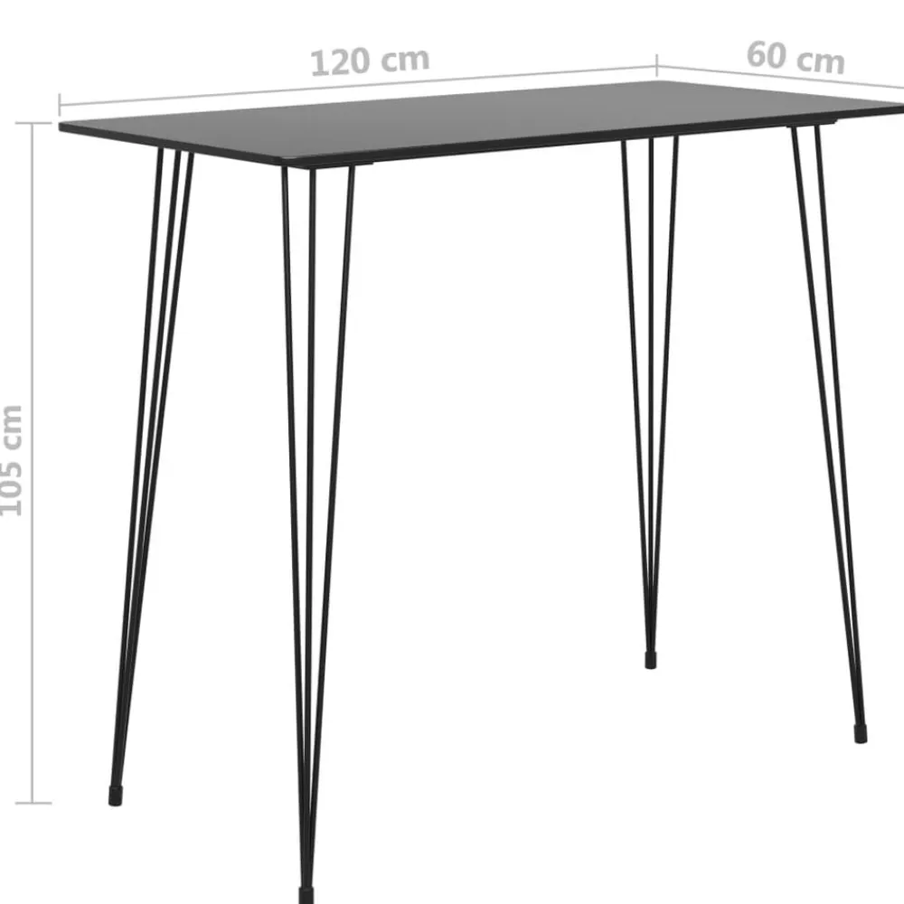 vidaXL Mesa alta de cocina 120x60x105 cm Negro Best