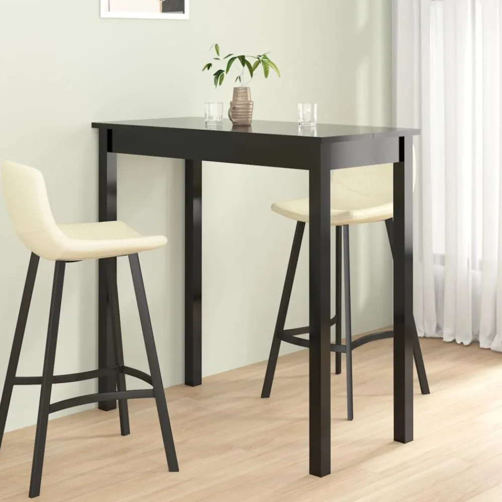 vidaXL Mesas-Mesa alta negra de MDF 115x55x107 cm