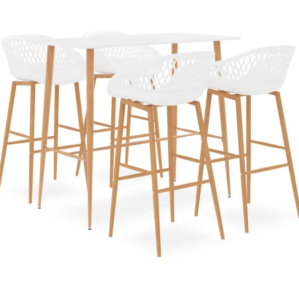 vidaXL Conjuntos De Muebles-Mesa alta y taburetes de bar de 5 piezas