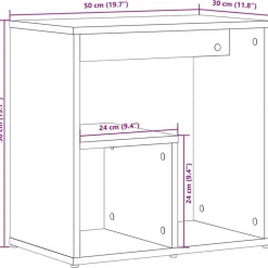 vidaXL Mesa auxiliar 2 uds madera ingeniería marrón roble 50x30x50 cm Marrón roble