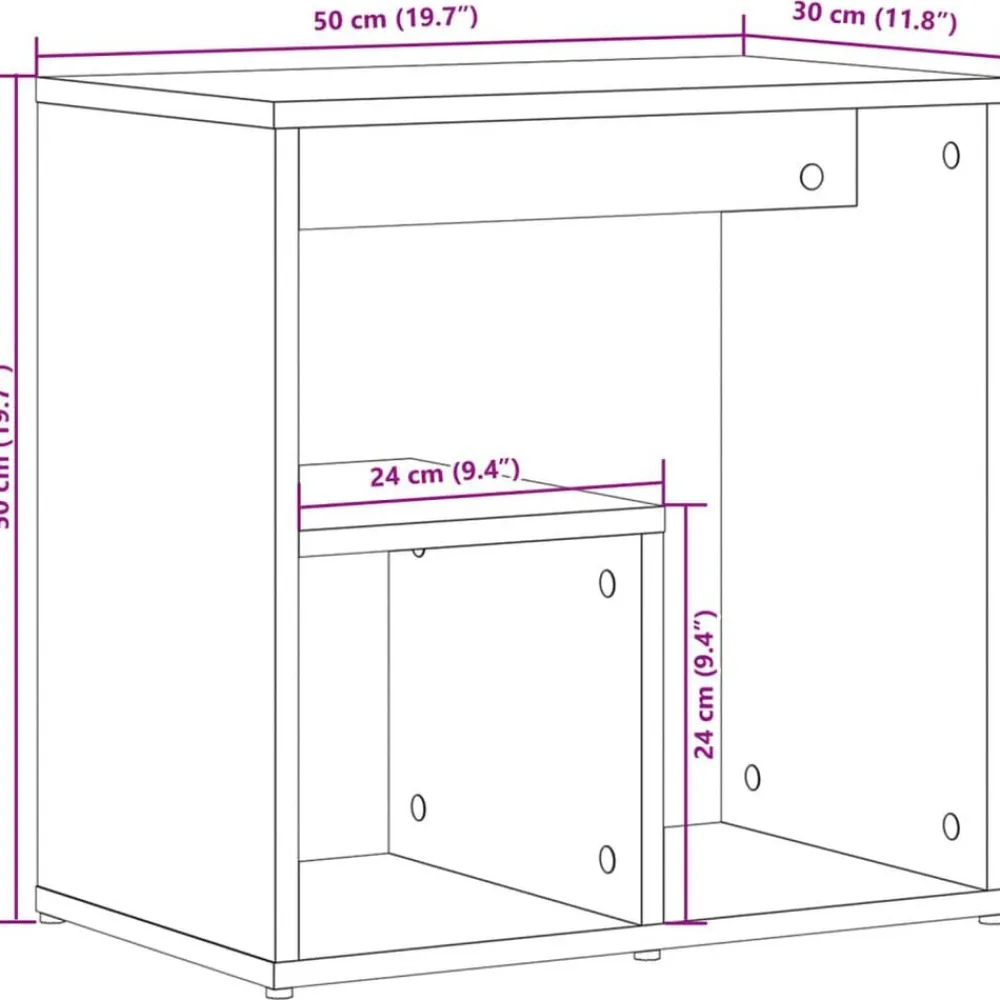 vidaXL Mesa auxiliar 2 uds madera ingeniería marrón roble 50x30x50 cm Marrón roble