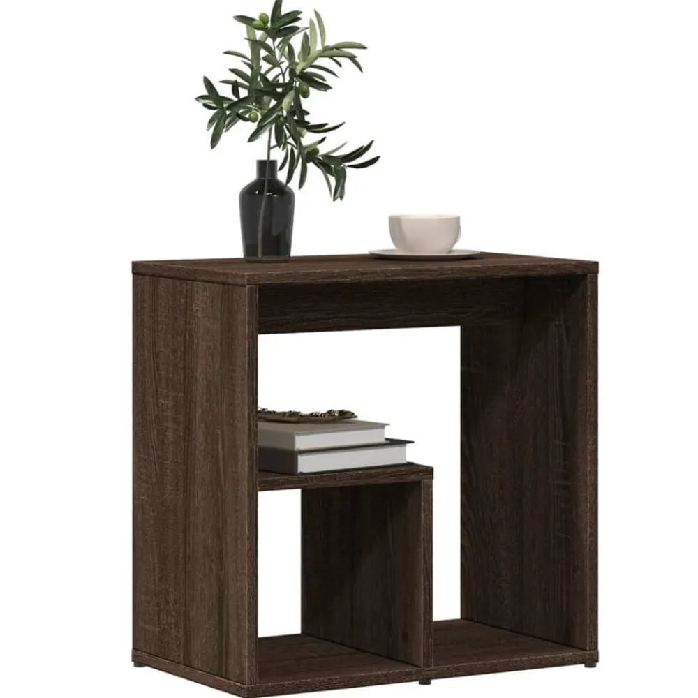 vidaXL Mesa auxiliar 2 uds madera ingeniería marrón roble 50x30x50 cm Marrón roble