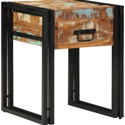 vidaXL Mesa Auxiliar 40 x 40 x 50 cm Madera sólida recuperada Hot