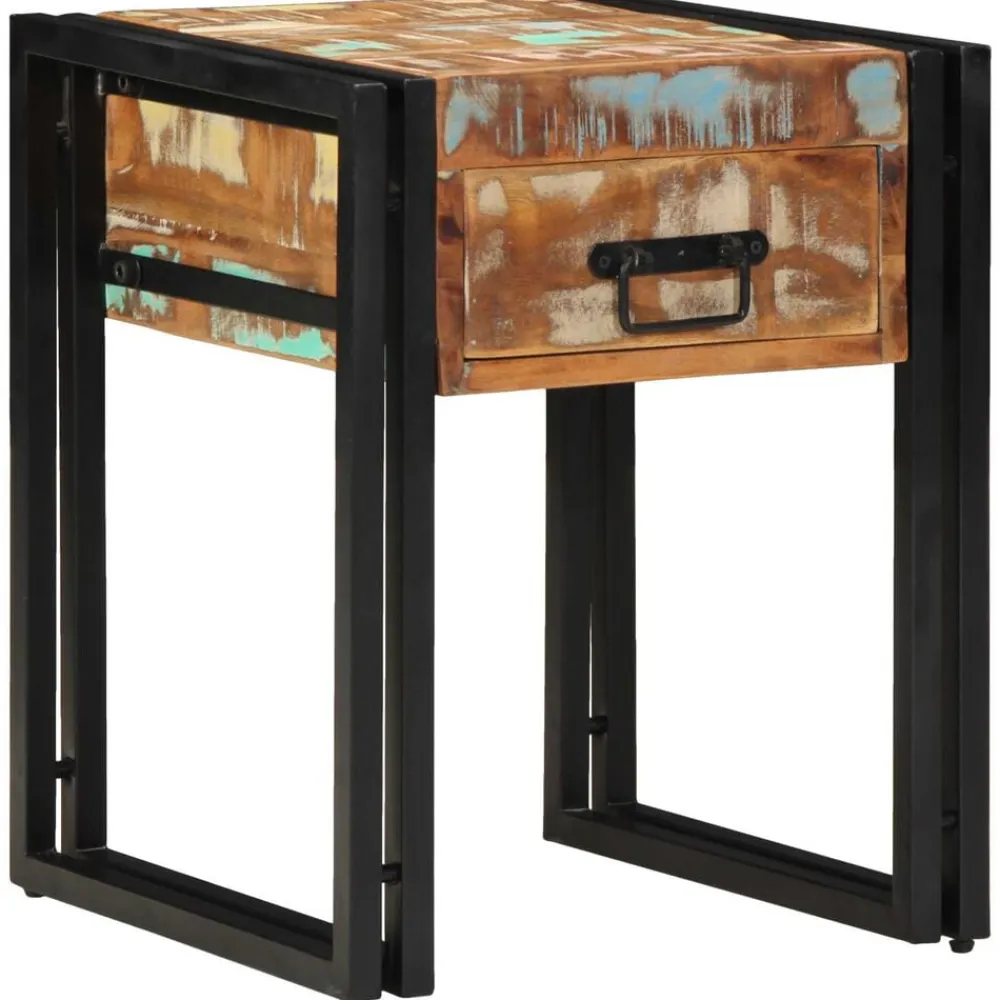 vidaXL Mesa Auxiliar 40 x 40 x 50 cm Madera sólida recuperada Hot