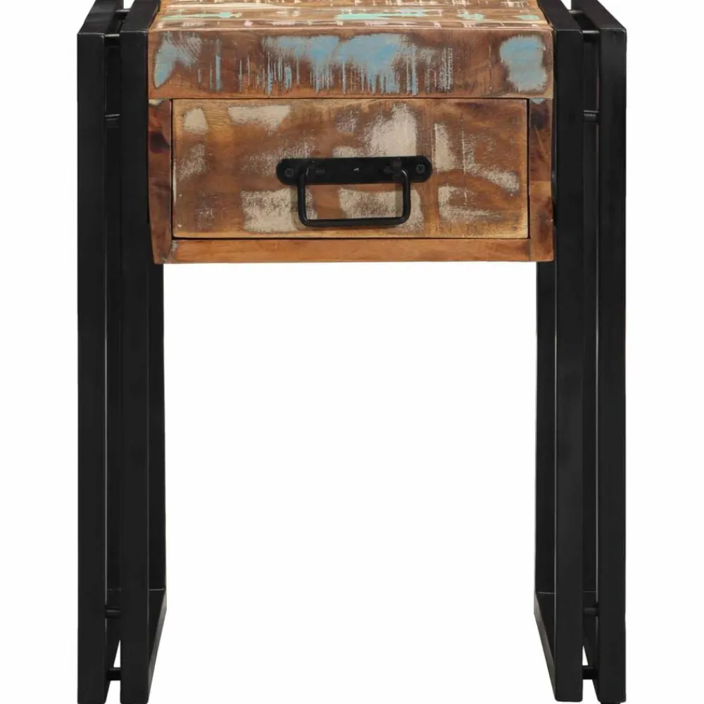 vidaXL Mesa Auxiliar 40 x 40 x 50 cm Madera sólida recuperada Hot