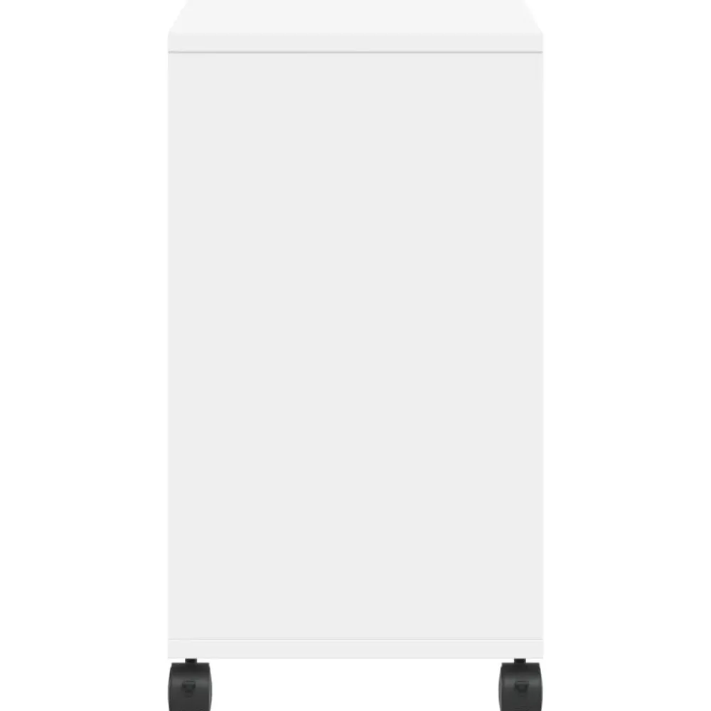 vidaXL Mesa auxiliar con ruedas madera ingeniería 50x30x55 cm Blanco New