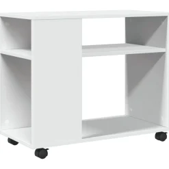 vidaXL Mesas-Mesa auxiliar con ruedas madera ingeniería 70x35x60 cm