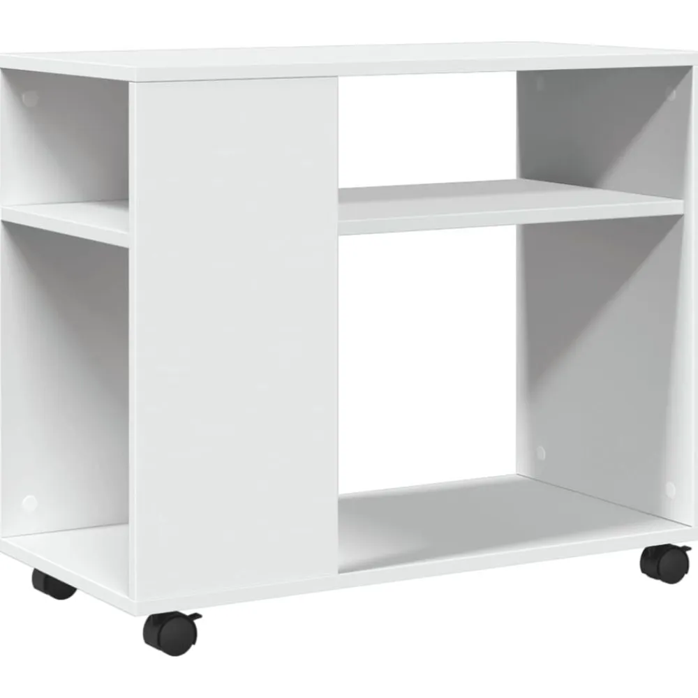 vidaXL Mesas-Mesa auxiliar con ruedas madera ingeniería 70x35x60 cm