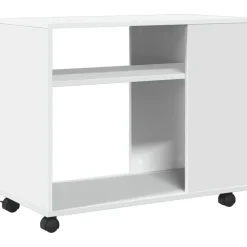 vidaXL Mesas-Mesa auxiliar con ruedas madera ingeniería 70x35x60 cm