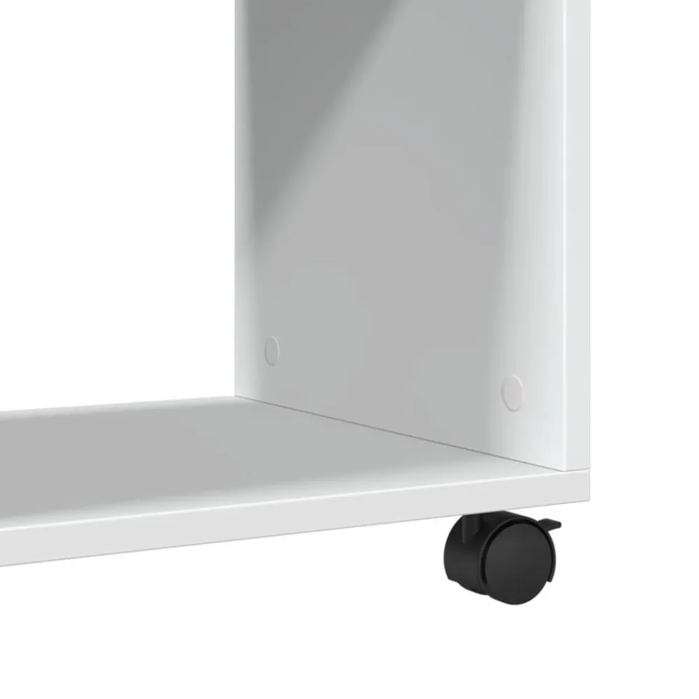 vidaXL Mesas-Mesa auxiliar con ruedas madera ingeniería 70x35x60 cm