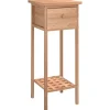 vidaXL Mesa auxiliar con cajón madera maciza nogal 25x25x60 cm Hot