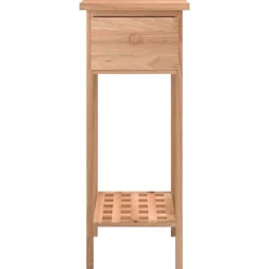 vidaXL Mesa auxiliar con cajón madera maciza nogal 25x25x60 cm Hot