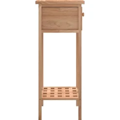 vidaXL Mesa auxiliar con cajón madera maciza nogal 25x25x60 cm Hot