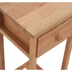 vidaXL Mesa auxiliar con cajón madera maciza nogal 25x25x60 cm Hot