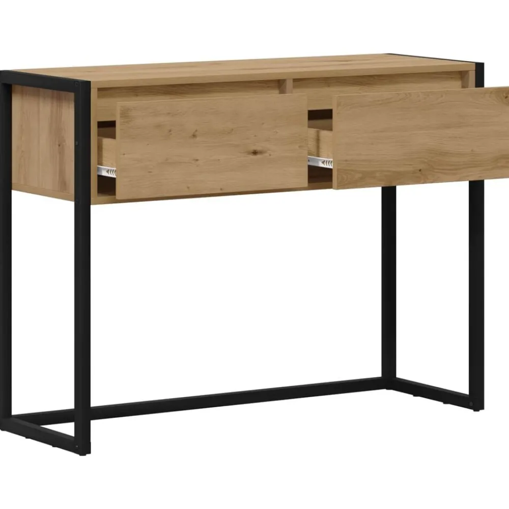 vidaXL Mesas-Mesa Auxiliar con cajón Roble Artesanal 100 x 36 x 75 cm