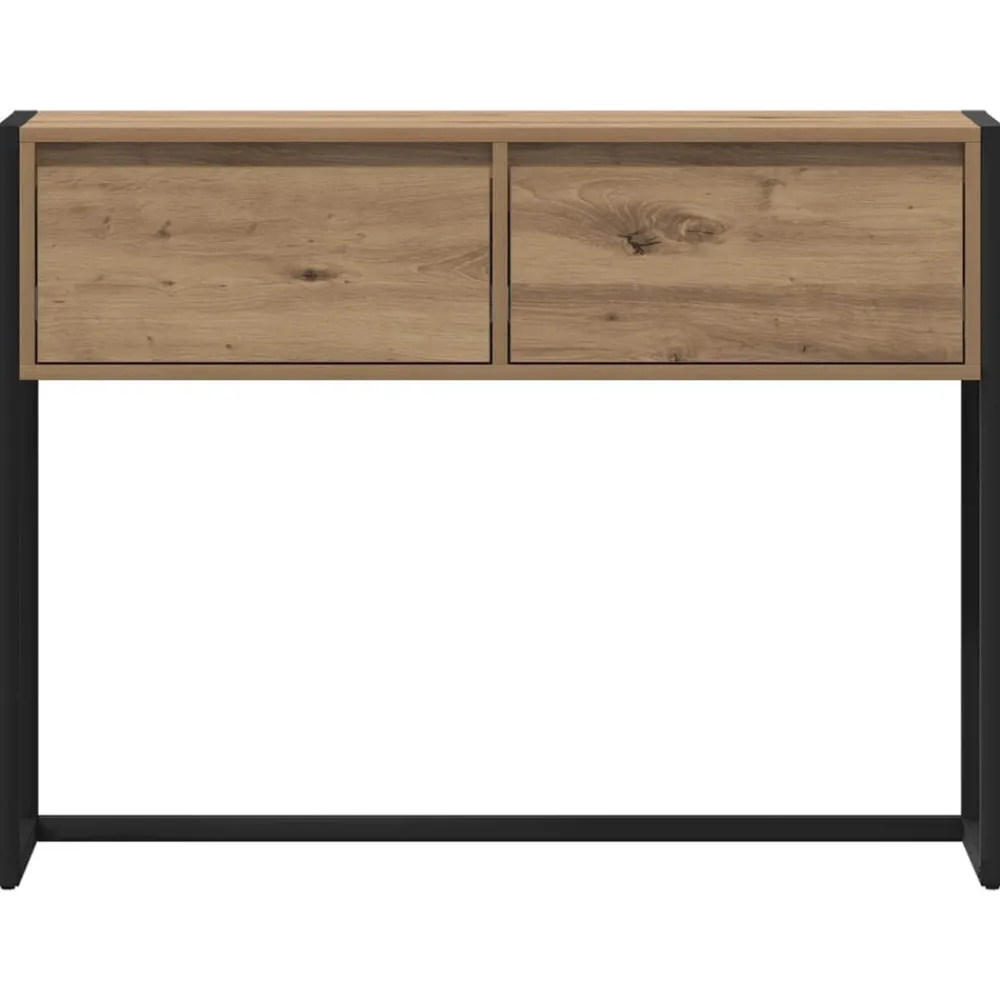 vidaXL Mesas-Mesa Auxiliar con cajón Roble Artesanal 100 x 36 x 75 cm
