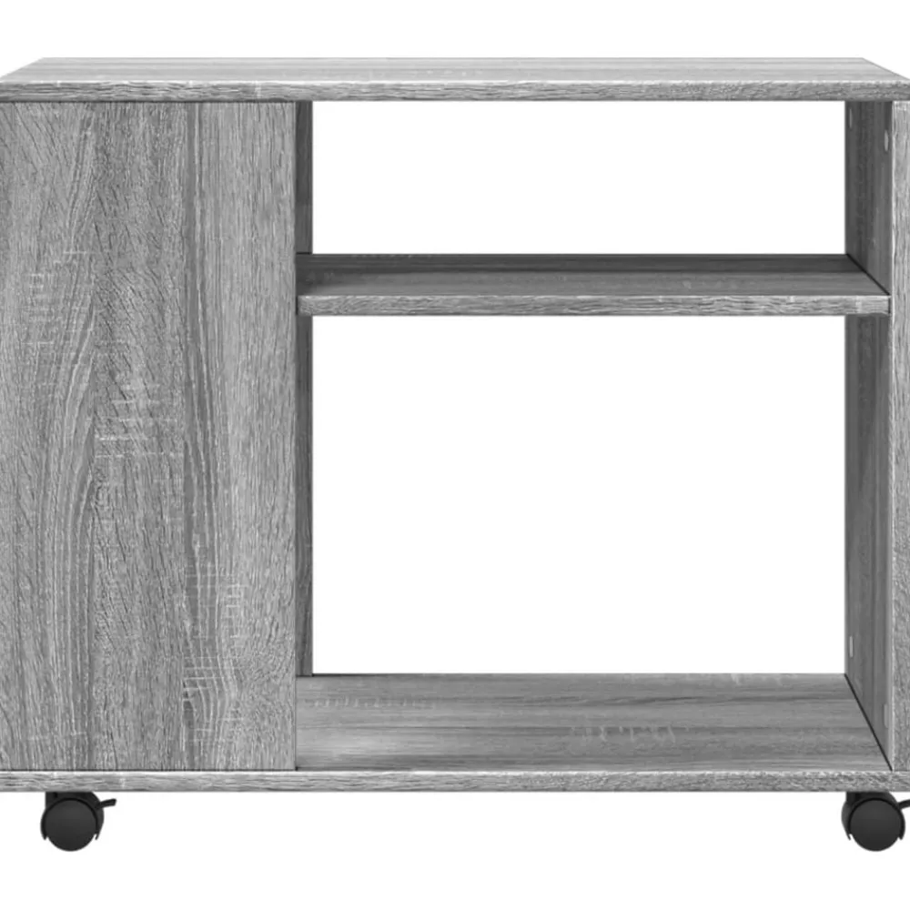vidaXL Mesas-Mesa auxiliar con ruedas madera 70x35x60 cm