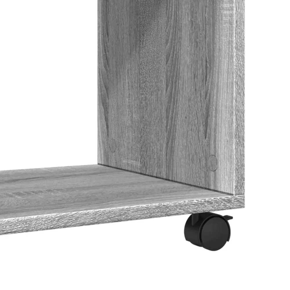 vidaXL Mesas-Mesa auxiliar con ruedas madera 70x35x60 cm