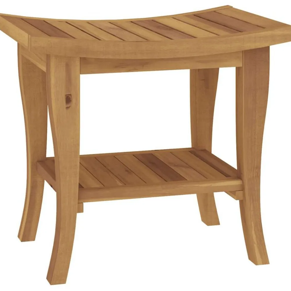 vidaXL Mesa auxiliar de baño madera maciza de teca 50x35x45 cm Outlet