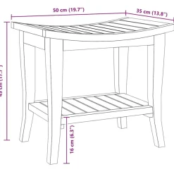 vidaXL Mesa auxiliar de baño madera maciza de teca 50x35x45 cm Outlet