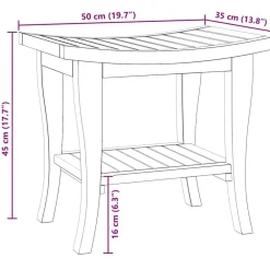 vidaXL Mesa auxiliar de baño madera maciza de teca 50x35x45 cm Outlet
