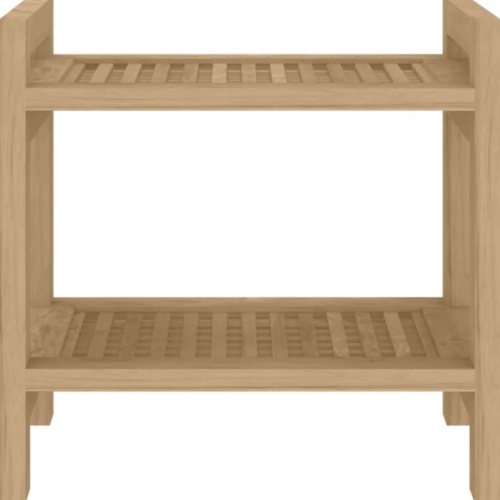 vidaXL Accesorios Para El Baño-Mesa auxiliar de baño madera maciza de teca 45x30x45 cm