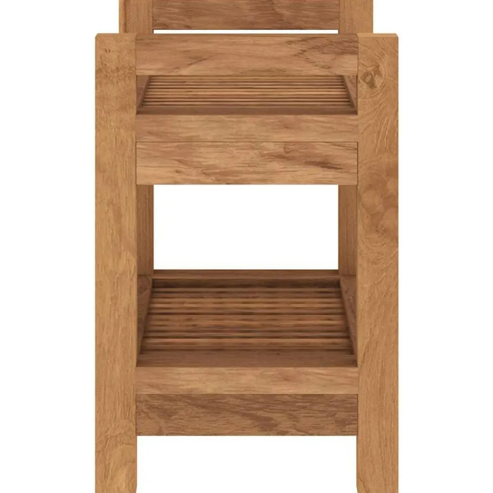 vidaXL Accesorios Para El Baño-Mesa auxiliar de baño madera maciza de teca 45x30x45 cm