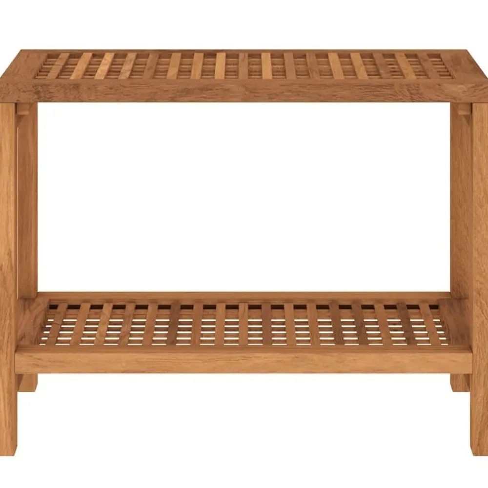 vidaXL Accesorios Para El Baño-Mesa auxiliar de baño madera maciza de teca 60x30x45 cm
