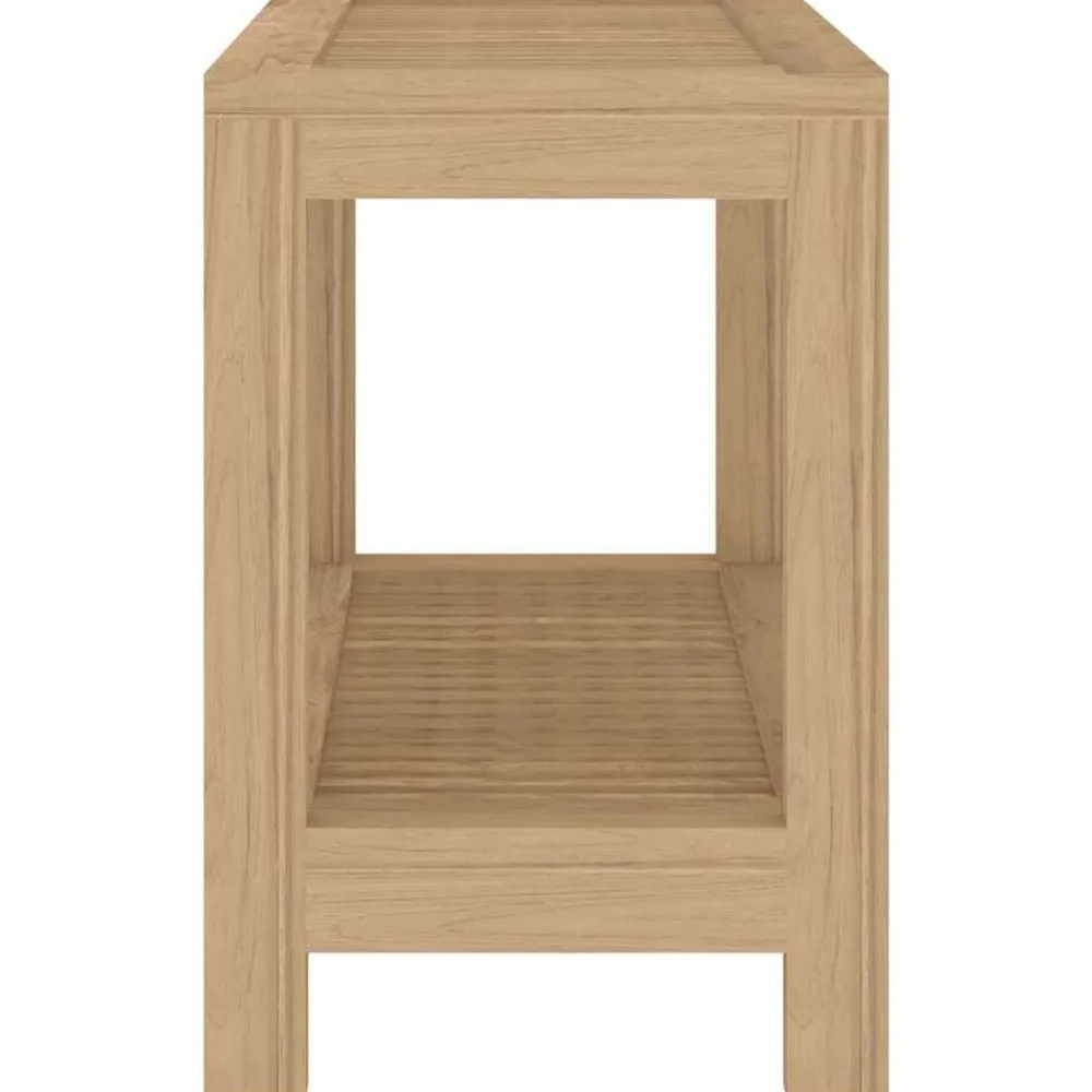 vidaXL Accesorios Para El Baño-Mesa auxiliar de baño madera maciza de teca 60x30x45 cm