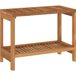 vidaXL Accesorios Para El Baño-Mesa auxiliar de baño madera maciza de teca 60x30x45 cm