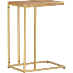 vidaXL Mesas-Mesa auxiliar de madera maciza de mango 35x45x65 cm