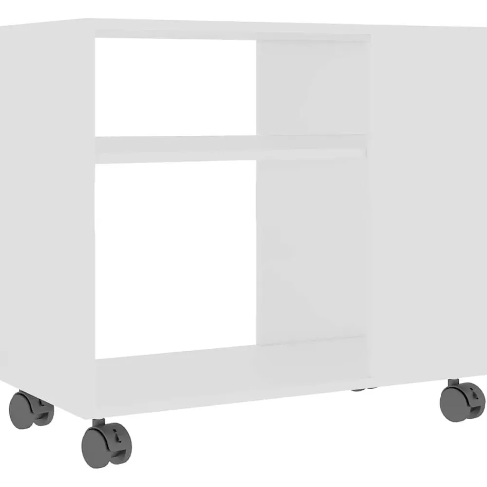 vidaXL Mesa auxiliar de madera contrachapada 70x35x55 cm Blanco Online