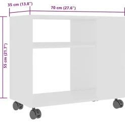 vidaXL Mesa auxiliar de madera contrachapada 70x35x55 cm Blanco Online