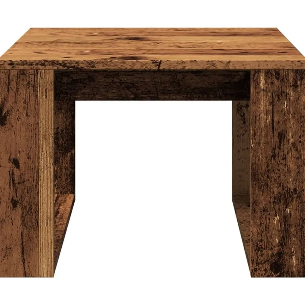 vidaXL Mesa auxiliar de madera de ingeniería envejecida 50x50x35 cm Madera antigua