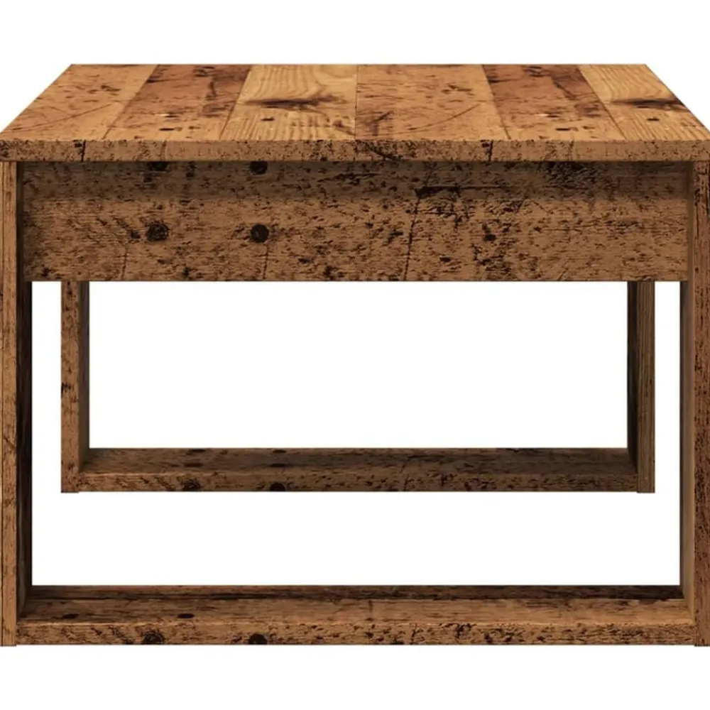 vidaXL Mesa auxiliar de madera de ingeniería envejecida 50x50x35 cm Madera antigua